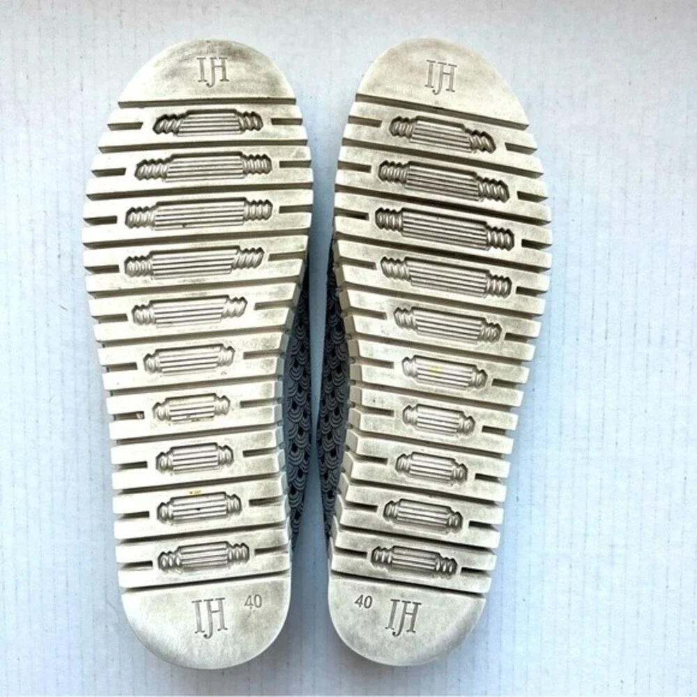 Ilse Jacobsen Gray Tulip Scalloped Slip On Shoes White Sole EU‎ 40 US 9.5 - 10